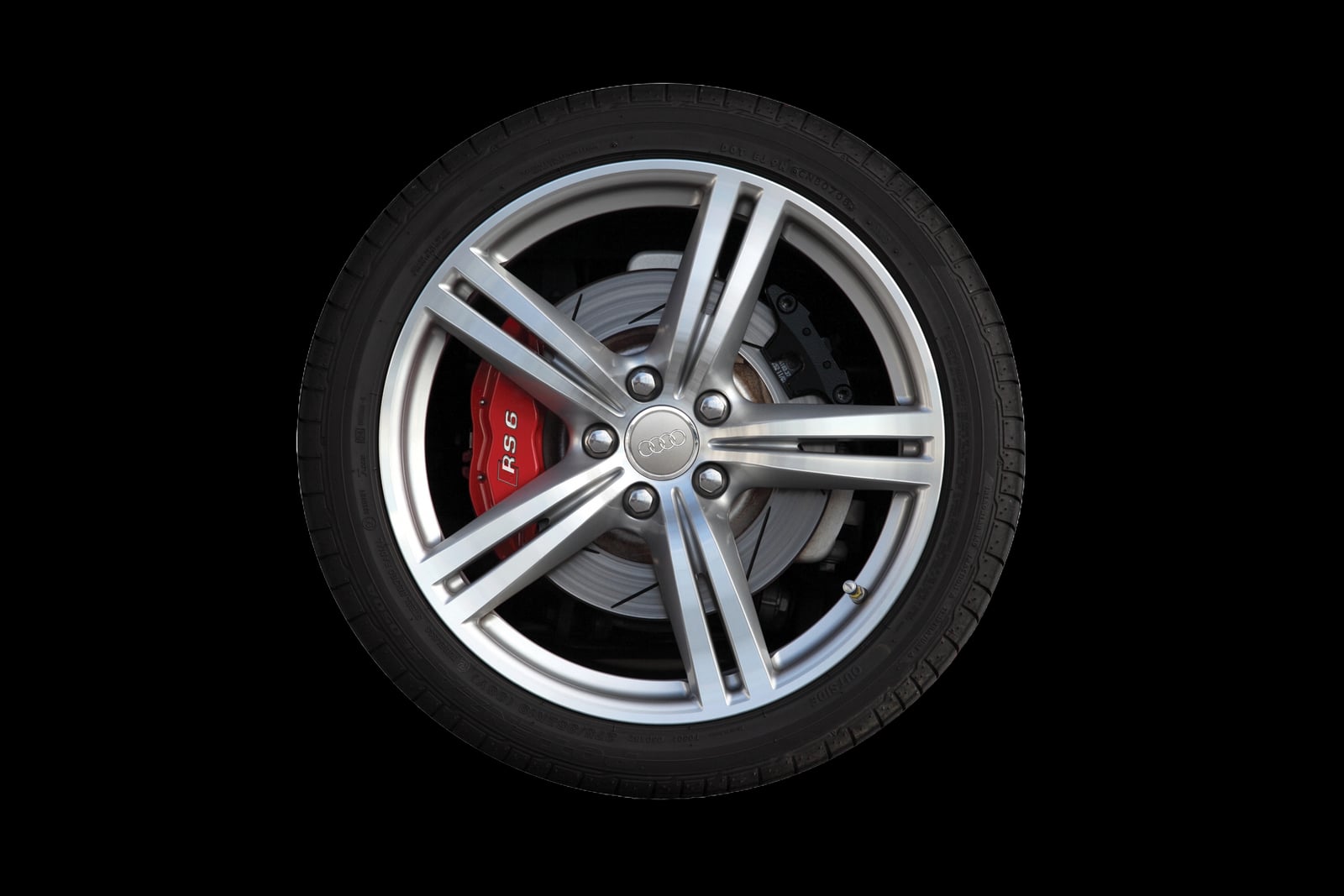 Audi RS6 Felge — physische rim-disk® Präsentation in Originalgröße.